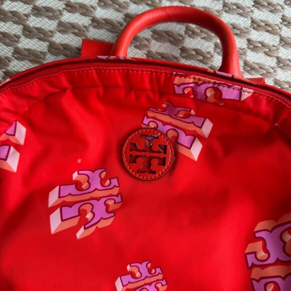 Tory Burch Red & Pink Backpack! Like New! - Picture 3 of 10